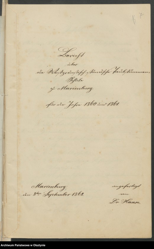 image.from.unit.number "Acta des16ten Provinzial-Landtages der Stände Königreichs Preußen.Die Taubstummenschule zu Marienburg [Malbork]"