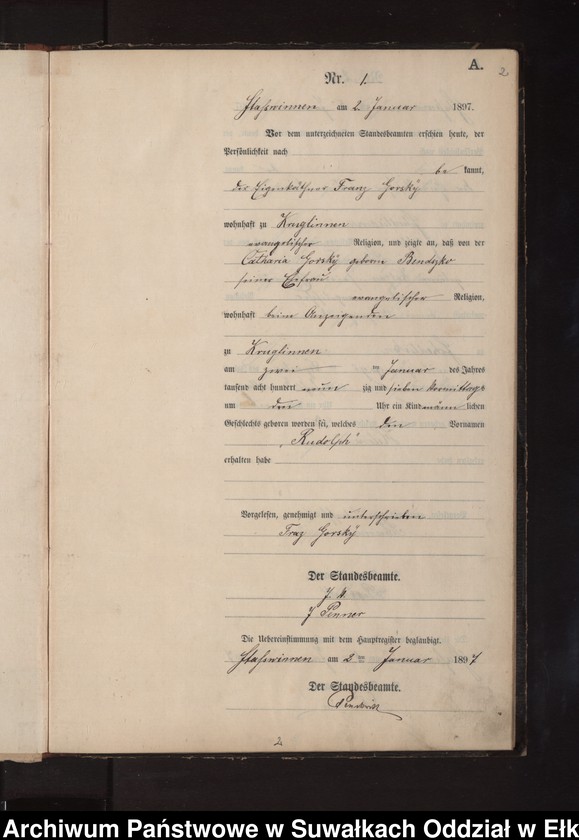 image.from.unit.number "Geburts-Neben-Register des Preussischen Standes-Amtes Stasswinnen Kreis Lötzen"