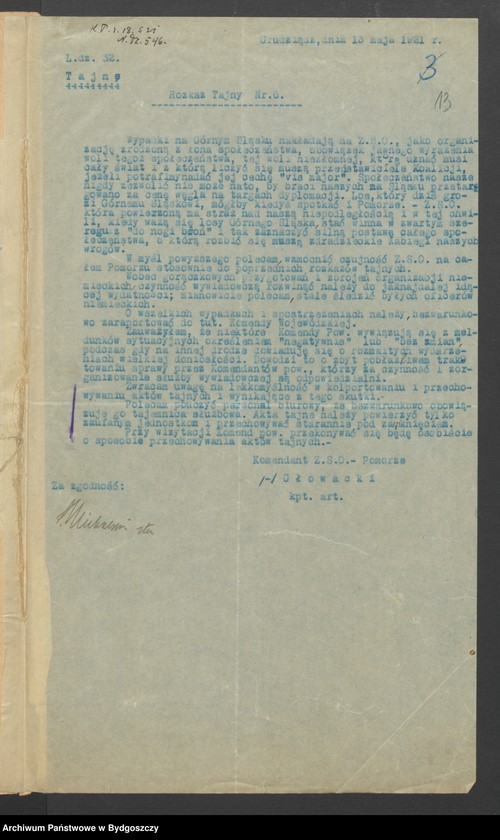 image.from.unit.number "Rozkazy tajne Komendy Głównej Zachodniej Straży Obywatelskiej w Poznaniu"