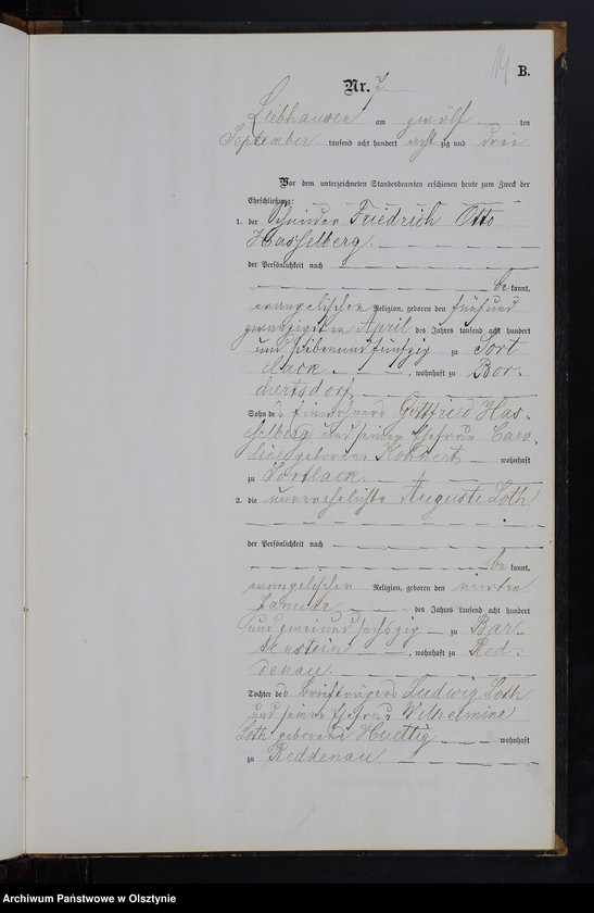 Obraz 16 z jednostki "Heiraths-Neben-Register Nr 1 - 11"