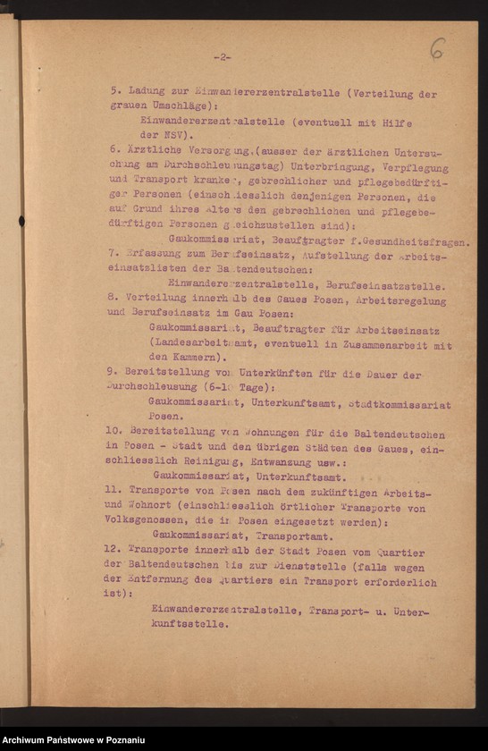 Obraz 9 z jednostki "[Zarządzenia i okólniki Einwandererzentralstelle Nord - Ost in Posen [Poznań]"