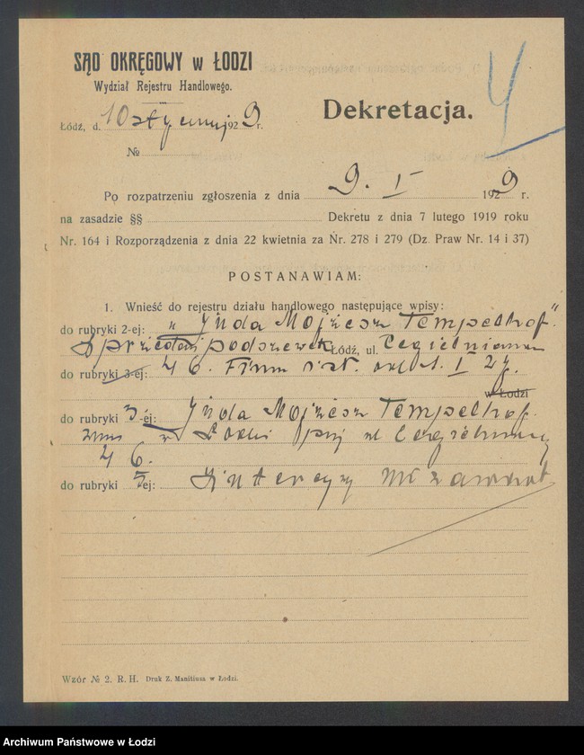 Obraz 6 z jednostki "Juda Mojżesz Tempelhof – sprzedaż podszewek"