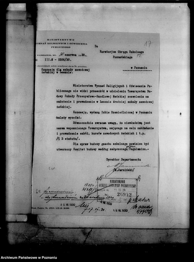 Obraz 20 z jednostki "Państwowa Szkoła Przemysłowo Handlowa Żeńska - Leszno [protokoły z egzaminu końcowego]"