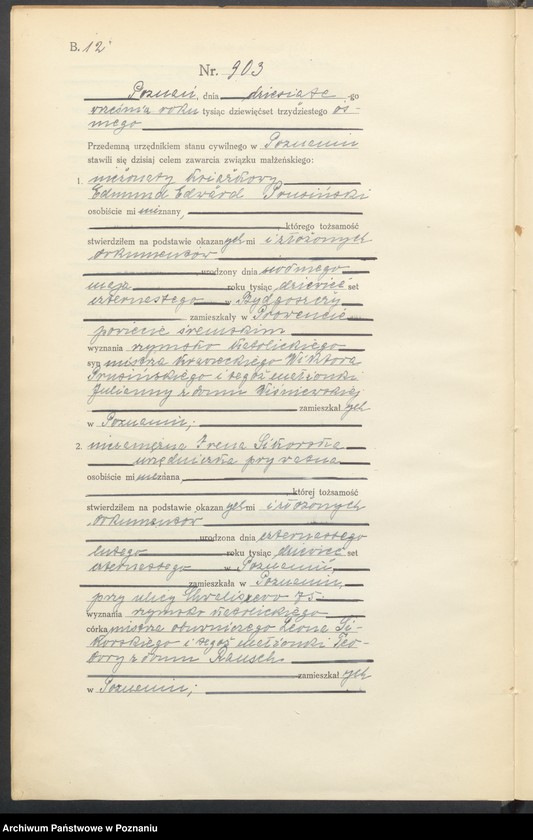 Obraz 14 z jednostki "Księga miejscowa małżeństw tom IV [Rejestr główny małżeństw]"