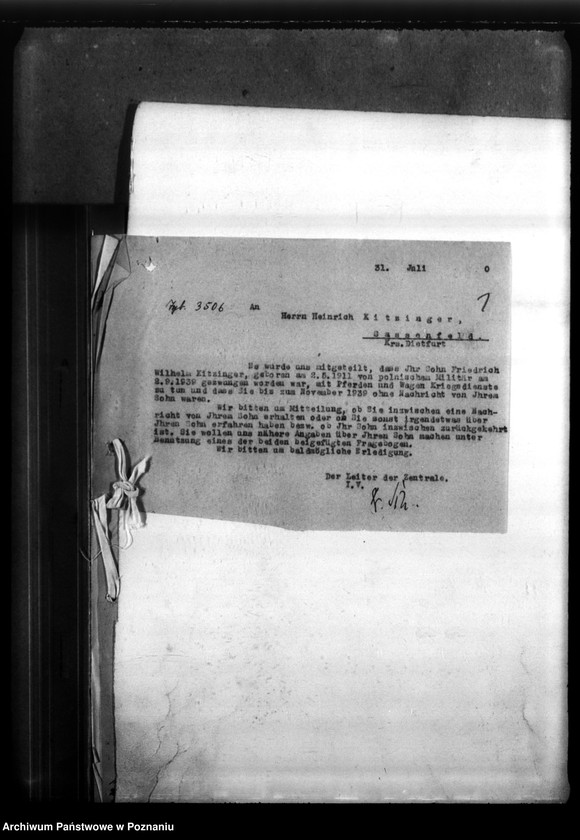 Obraz 5 z jednostki "Friedrich Wilhelm Kitzinger aus Sassenfeld Kreis Dietfurt (Żnin)"