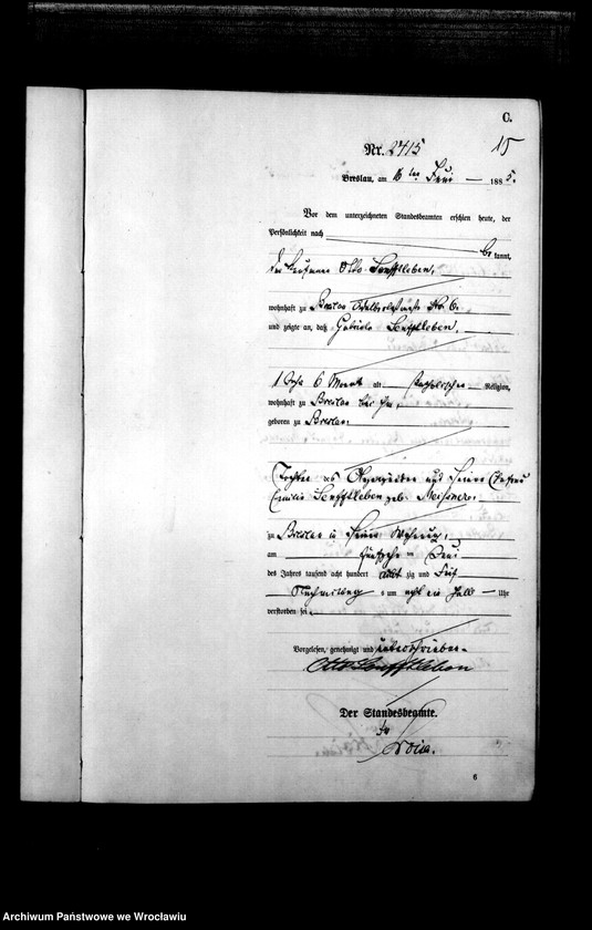 image.from.unit.number "Sterbe-Haupt-Register Breslau I 1885 Band 7"