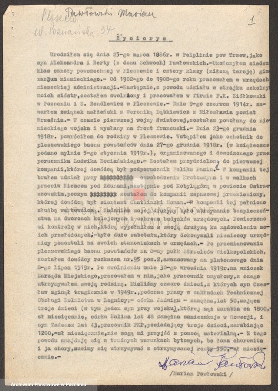 Obraz 13 z jednostki "Życiorysy powstańców wielkopolskich: P - tom lll /Pawłowski Marian - Pielak Michał/."