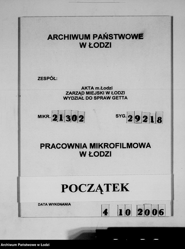 Obraz 1 z jednostki "Anordnungen und Umläufe an alle Abteilungsleiten Getto-Verwaltung"