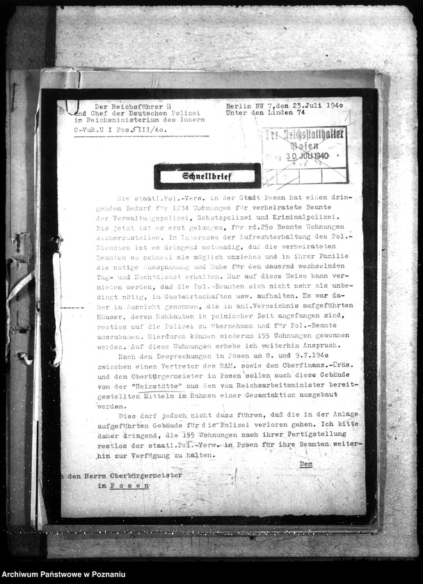 Obraz 5 z jednostki "Allgemeine Wohnungsfragen der Polizeiverwaltung Posen"