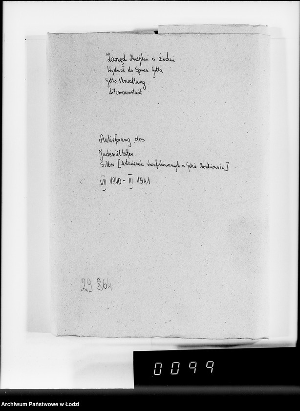 Obraz 4 z jednostki "Anlieferung des Judenältesten Silber [Zestawienia skonfiskowanych w Getcie kosztowności]"