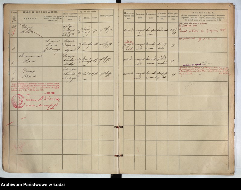 Obraz 6 z jednostki "[Księga ludności stałej m. Łodzi guberni piotrkowskiej nr domu 1278-1282]"