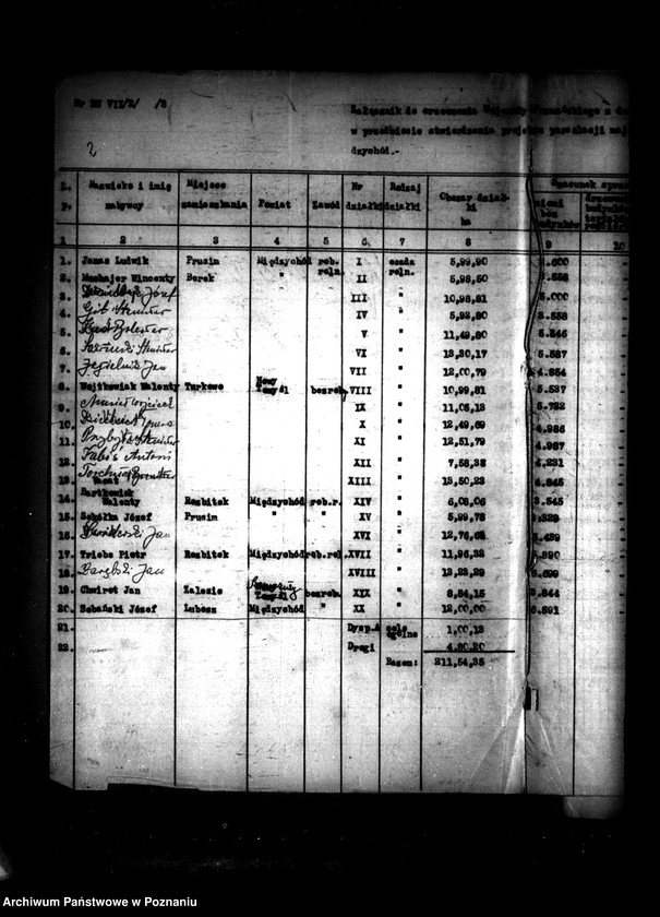 Obraz 6 z jednostki "Tymczasowy rejestr pomiarowo-parcelacyjny odnośnie gruntów przeznaczonych do przymusowego wykupu w roku 1938/39"