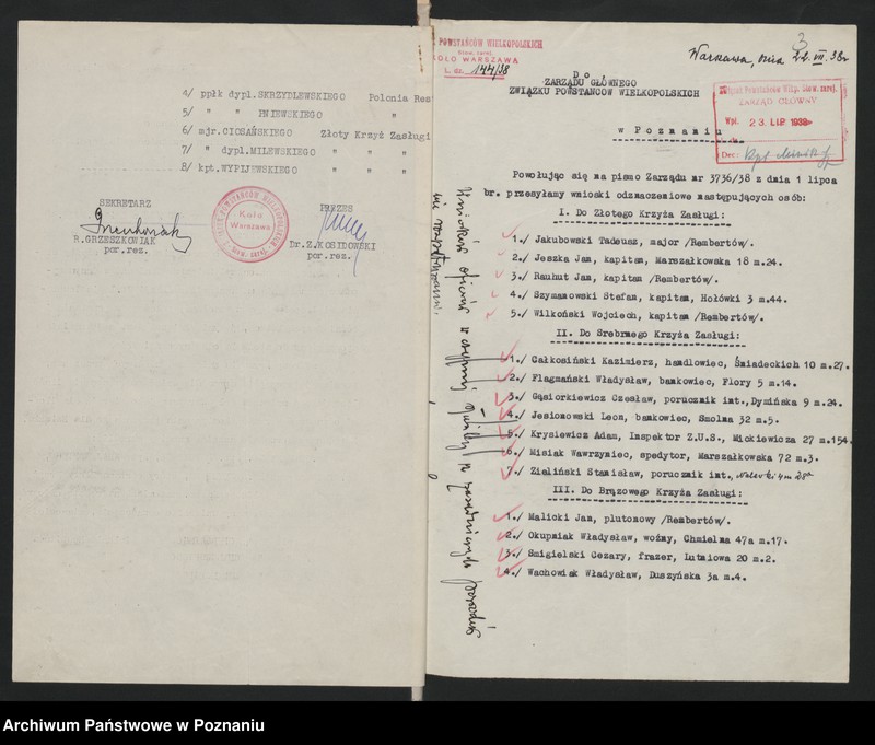 Obraz 6 z jednostki "Korespondencja Zarządu Głównego Związku Powstańców Wielkopolskich."