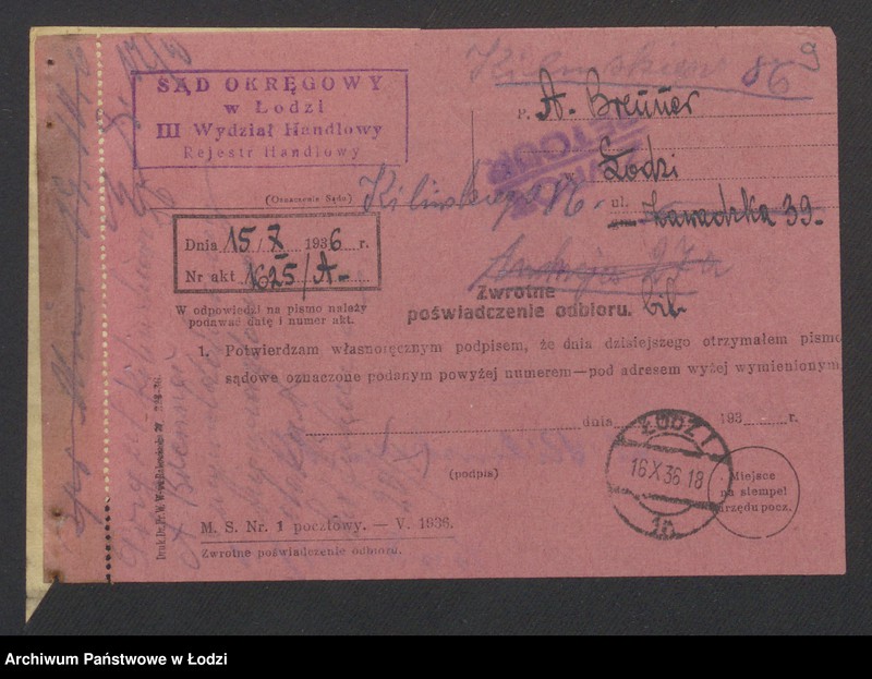 Obraz 11 z jednostki "Abram Brenner- sprzedaż towarów manufakturowych"