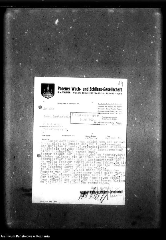 Obraz 18 z jednostki "[Korespondencja w sprawie strzeżenia obiektów Domu]."