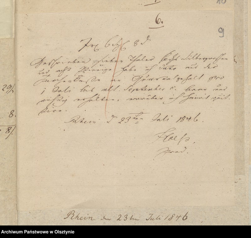 image.from.unit.number "Beläge zur Jahres Rechnung der Kirche zu Rhein für das Jahr 1846"