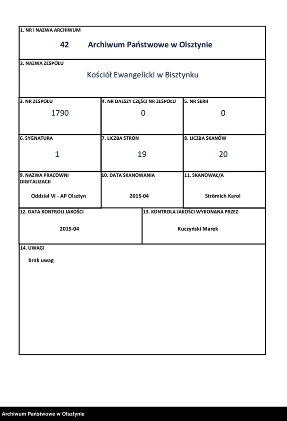 image.from.unit.number "Jahres Rechnung über die Verwaltung der evangelischen Kirchspiels Schul Kasse zu Bischofstein"