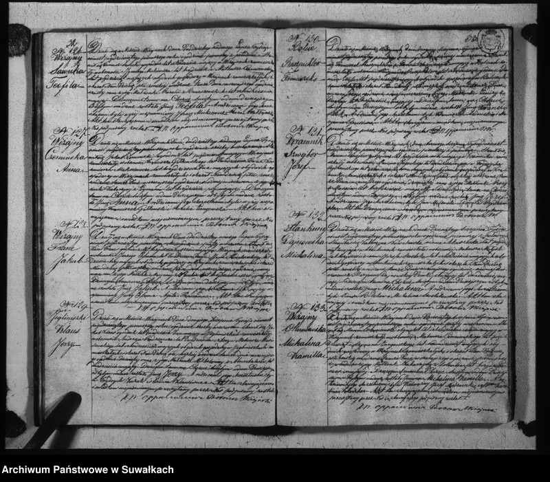 Obraz 19 z jednostki "Duplikat urodzonych, zaślubionych i umarłych parafii wiżajńskiej z roku 1851"