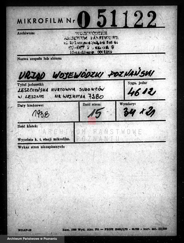 Obraz 2 z jednostki "Leszczyńska Hurtownia Surowców w Lesznie nr woj. kotła 7280"