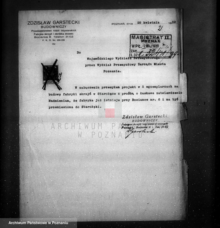 image.from.unit.number "/Projekt budowy fabryki skrzyń w Starołęce własność Z. Garstecki/"