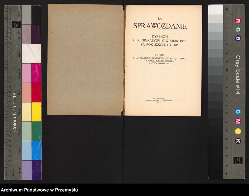 image.from.unit.number "IX Sprawozdanie Dyrekcji C.K. Gimnazjum V. w Krakowie za rok szkolny 1914/15"