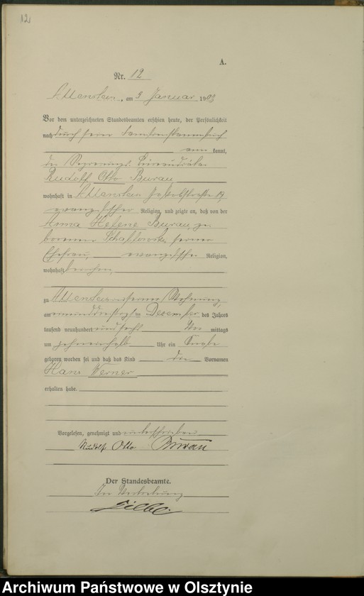 image.from.unit.number "Geburts-Haupt-Register Tom I, Nr 1-399"