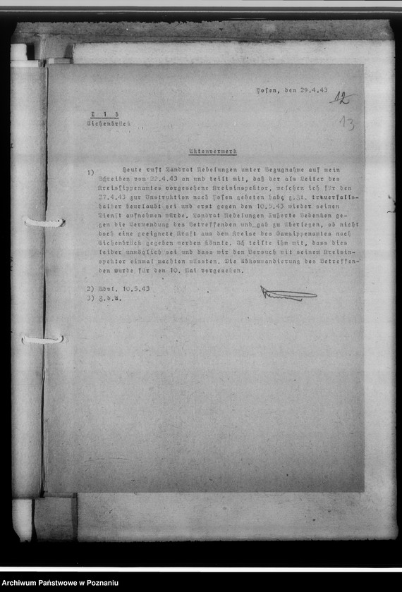 Obraz 17 z jednostki "[Korespondencja w sprawach organizacyjnych i działalności], Kreissippenamt Eichenbrück[/Wągrowiec]"