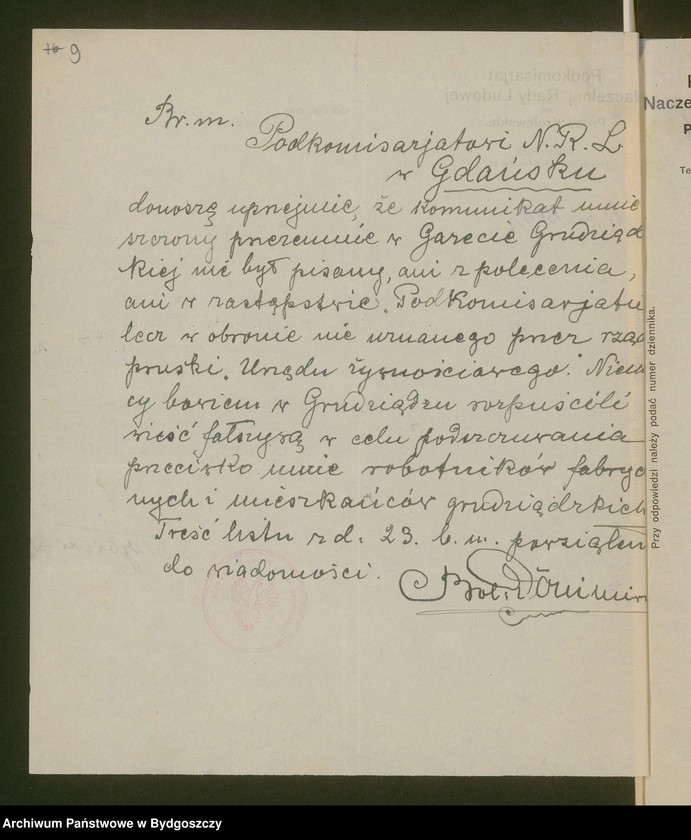 image.from.unit.number "Sprawy aprowizacyjne [wywóz żywności do Gdańska i Niemiec]"