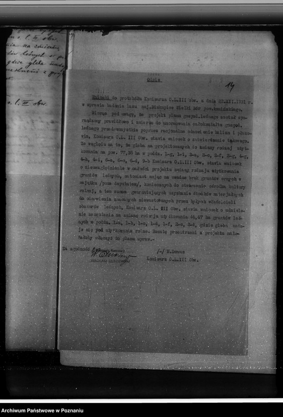 Obraz 18 z jednostki "Sprawa zmiany rodzaju użytków 180,87 ha gruntów leśnych w majątku Biskupiec-Wielki-Bór powiatu konińskiego dla celów gospodarstwa rolnego"