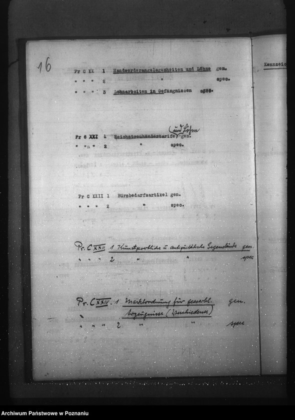Obraz 20 z jednostki "Aktenplan der - Preisbildungsstelle"