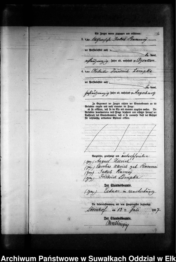 image.from.unit.number "Heiraths-Neben-Register des Preussischen Standes-Amtes Gr. Strengeln Kreis Angerburg"