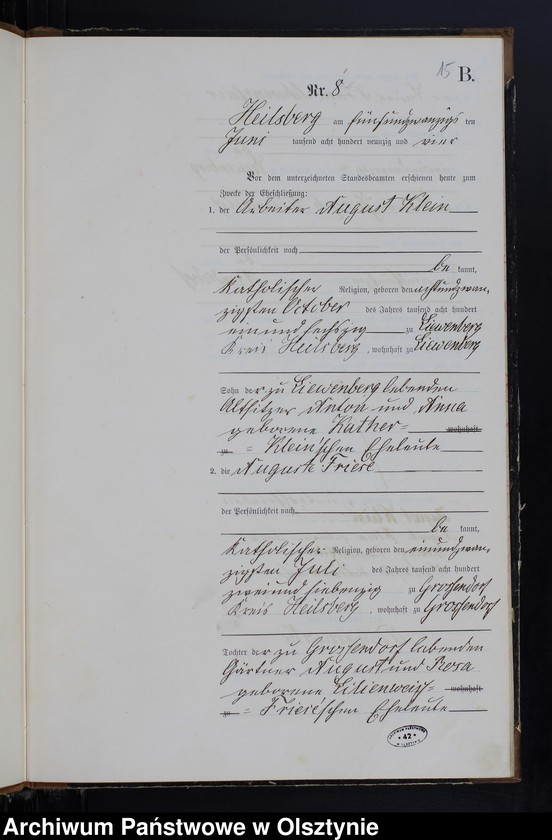 image.from.unit.number "Heiraths-Haupt-Register Nr 1 - 20"