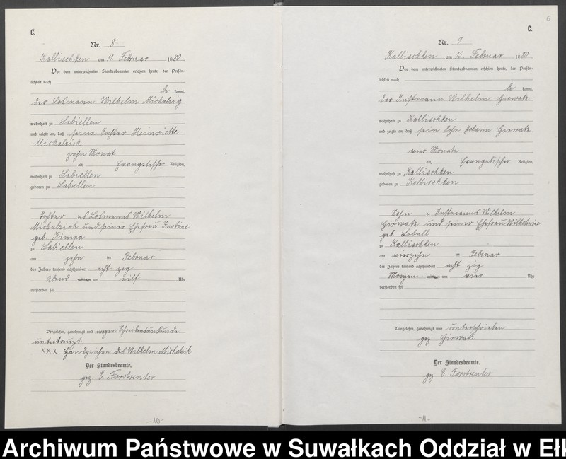 image.from.unit.number "[Sterbe-Neben-Register des Königlich Preussischen Standes-Amtes Kallischken Kreis Johannisburg]"