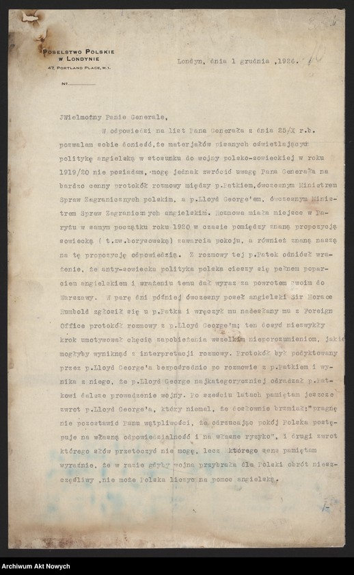 image.from.unit.number "Łoś Stanisław, pracownik Poselstwa RP w Londynie. Polityka międzynarodowa. Wielka Brytania wobec spraw polskich."