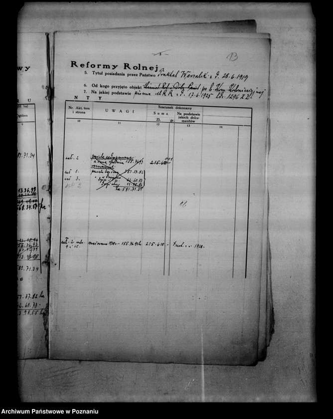 Obraz 17 z jednostki "/Wykaz szacunku przyjęcia dla państwowych nieruchomości ziemskich rozparcelowanych przed 1932/"