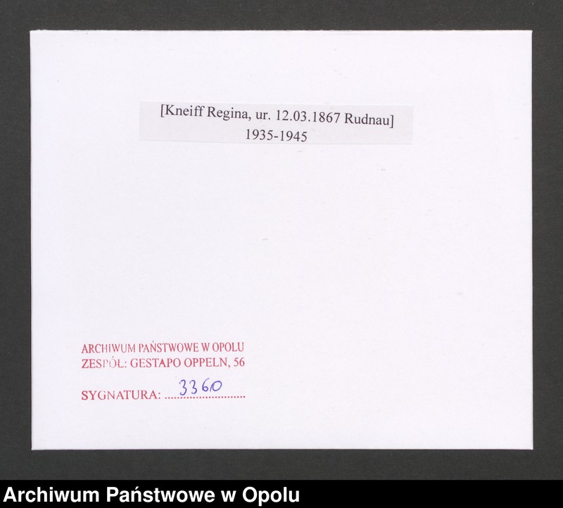 Obraz 2 z jednostki "[Kneiff Regina, ur. 12.03.1867 Rudnau]"