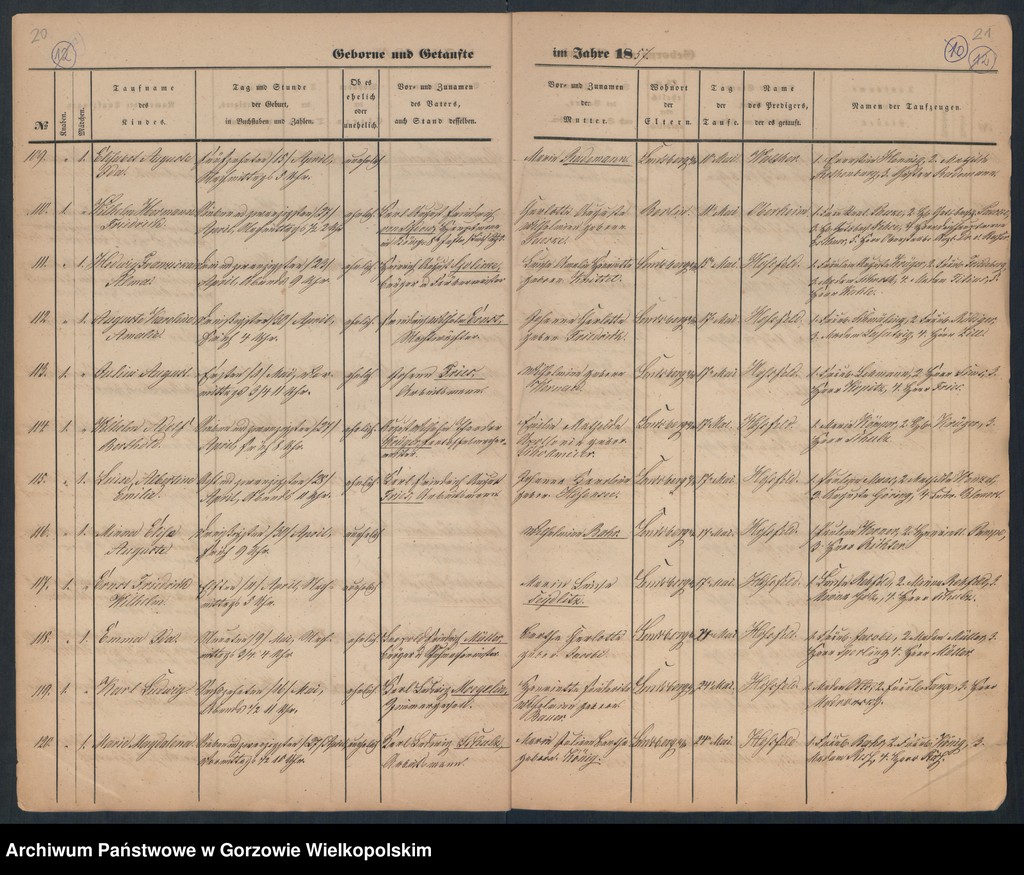 image.from.unit.number "Duplikate der Hauptkirche Landsberg an der Warthe (zawiera też księgę zgonów Konkordien Kirche z 1857 r.)"