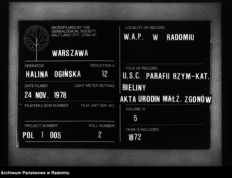 image.from.unit.number "Dublikat Akt Upoždennyh, Brakosočetavšihsâ i Umierših v Prihodĕ Bĕliny za 1872 g."