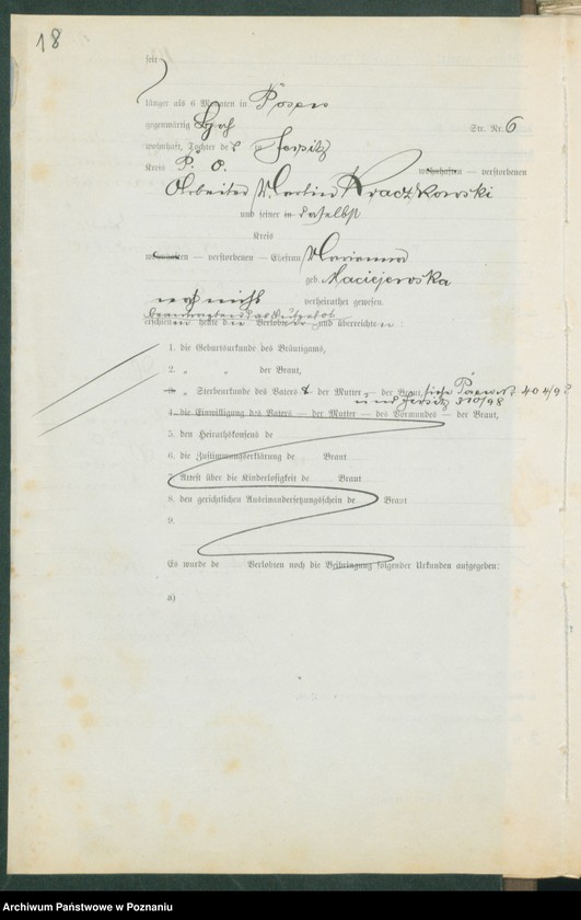 Obraz 20 z jednostki "[Dokumenty dostarczone przez narzeczonych do zawarcia związku małżeńskiego za 1902 rok. Tom III]"