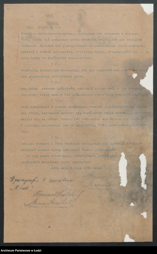 Obraz 8 z jednostki "Bernard Szkólnik i Maks Szkólnik – fabryka towarów wełnianych i bawełnianych"