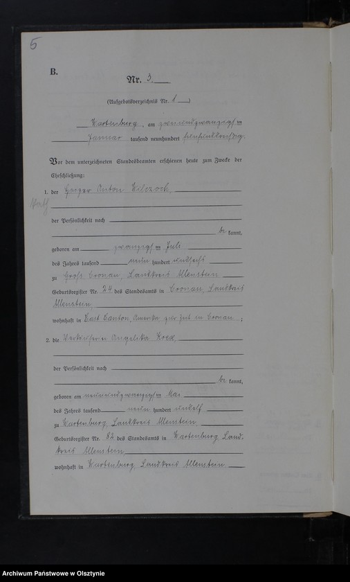 image.from.unit.number "Heirats-Haupt-Register Nr 1 - 45"