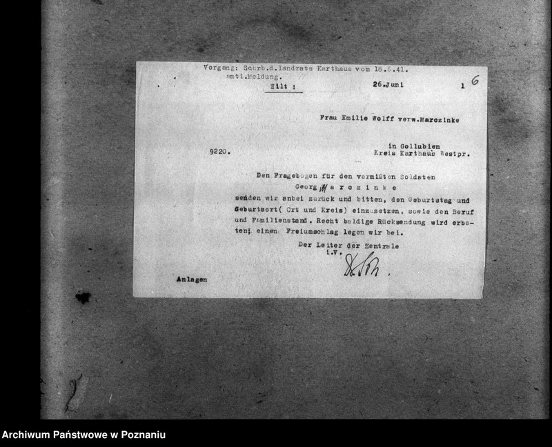 Obraz 12 z jednostki "Amtliche Meldungen Kreis Karthaus (Kartuzy)"