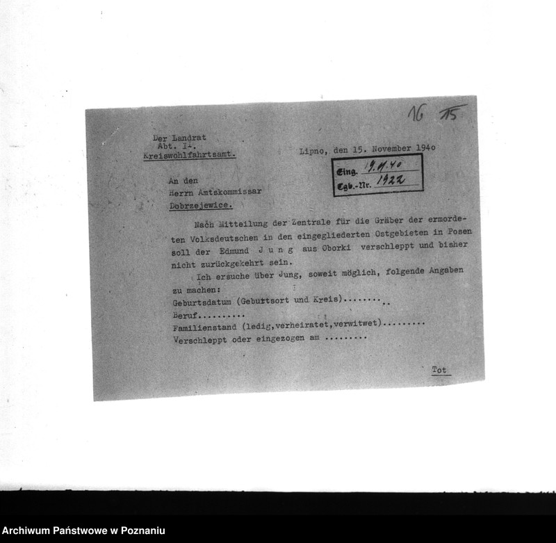 Obraz 20 z jednostki "Amtliche Meldungen Kreis Rypin"