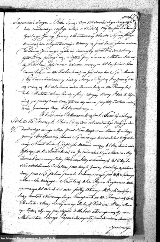 image.from.unit.number "Akta Zaślubionych Gminy Mirosławskiey na Rok 1822"