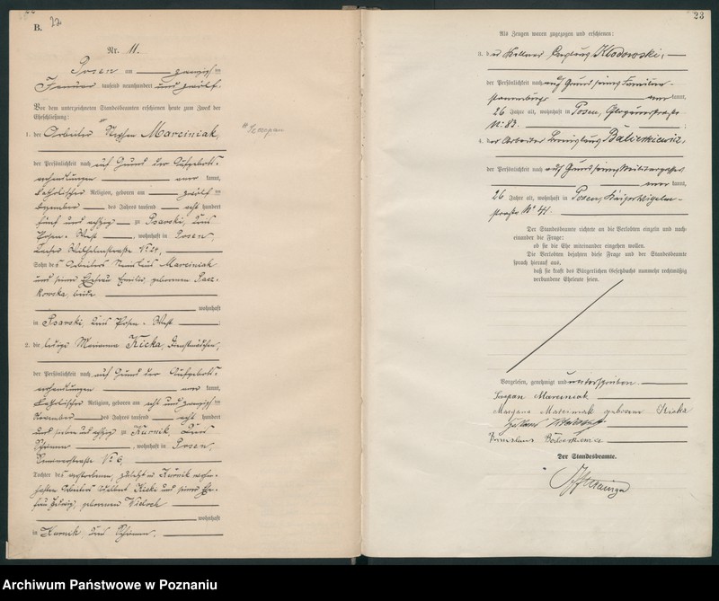 Obraz 13 z jednostki "Księga miejscowa małżeństw tom I [Rejestr główny małżeństw]"