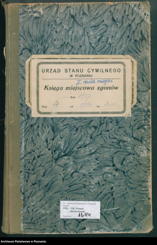 Obraz 2 z jednostki "Księga miejscowa zgonów tom IV [Rejestr główny zgonów]"