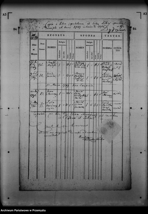 Obraz 9 z jednostki "[Kopie ksiąg metrykalnych parafii Dydiowa z filią Łokieć (dekanat Lutowiska)]"