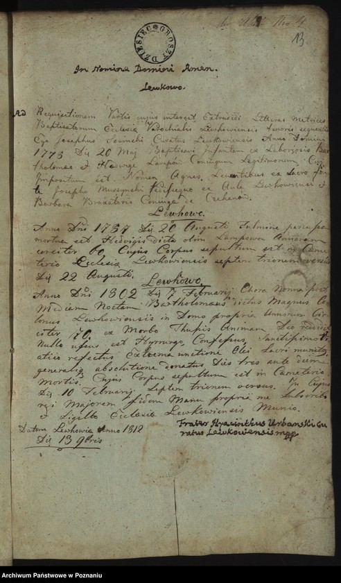 image.from.team "Akta stanu cywilnego Parafii Rzymskokatolickiej Ociąż (pow. ostrowski)"
