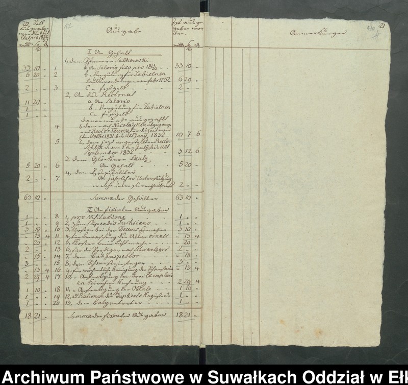 image.from.unit.number "Jahres Rechnung der Schwentainenschen Kirche über alle Einnahme und Ausgabe Geld von Michaelis 1831 bis dahin 1832."