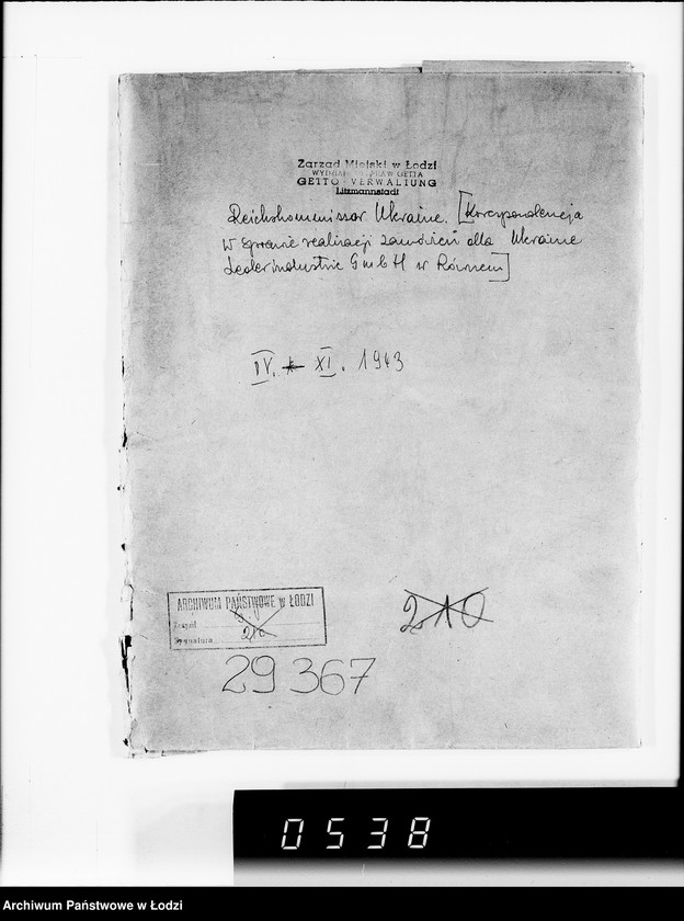 Obraz 4 z jednostki "Reichskommisar Ukraine. [Korespondencja w sprawie realizacji zamówień dla Ukraine Lederindustrie G.m.b.H w Równem]"